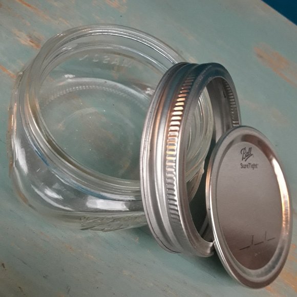 Ball Mason Jar with Lid Glass Jar Wide Low Little Flat Short Mini Cute Storage - Picture 11 of 14